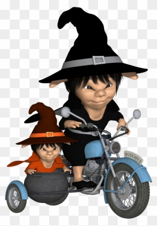 Clip Art Freeuse Stock Motorcycle Clipart Halloween - Witchcraft - Png Download