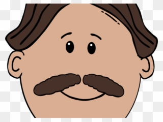 Moustache Clipart Mustache Man - Cartoon Man Face - Png Download