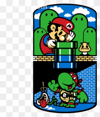 "help A Brother Out" - Mario And Ninja Turtles Clipart
