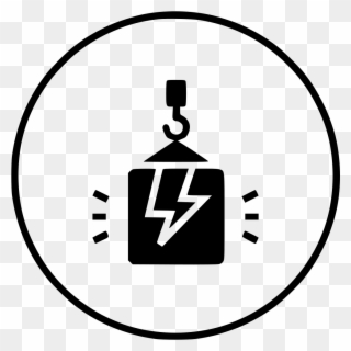 Bolt Electricity Thunder Package Box Crain Lift Climb - Circle Clipart