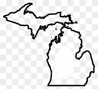 Michigan Map Thick Outline Clip Art At Clker Com - Michigan Outline Png Transparent Png