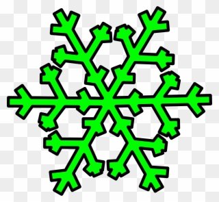 Green Snowflake Clip Art At Clker - Transparent Background Red Snowflake - Png Download