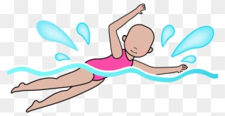 Clipart Girl Swimming - Swimming - Png Download