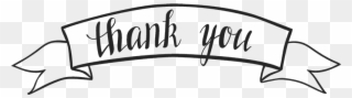 Cursive Thank You Stamp In Ribbon - Thank You Frame Png Clipart