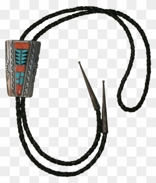 Exceptional Vintage Sterling Silver Navajo Bolo Tie - Bolo Tie Clipart