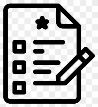 Black And White Icon Symbolizing Checking Things Off - Icon Clipart