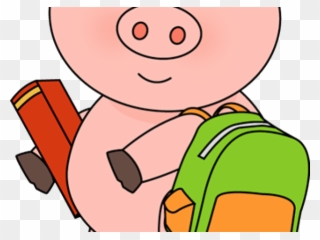 Sandwich Clipart Pig - Pig Going To School - Png Download