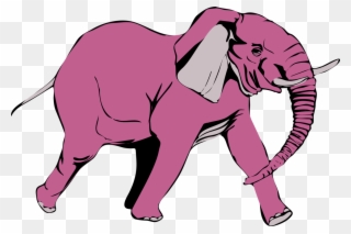 African Bush Elephant Seeing Pink Elephants Indian - Pink Elephant Shower Curtain Clipart