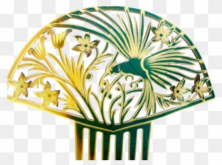 Large Art Deco Hair Comb Spanish Style With Figural - Photograph Clipart