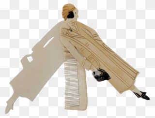 Vintage Celluloid Women's Figural Comb German Made - Jewellery Clipart