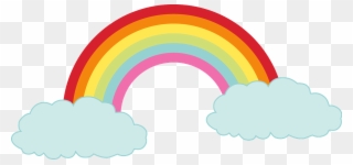 Clipart Cloud Sunshine - Clouds With Rainbow Clipart - Png Download