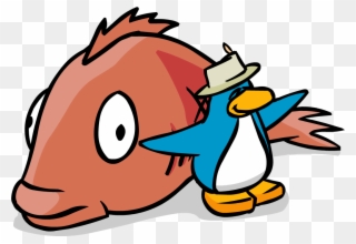 Ice Fishing Mullet Caught - Mullet Club Penguin Clipart
