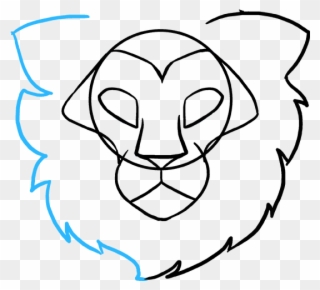 How To Draw A Really Easy Tutorial - Lion Head Drawing Clipart