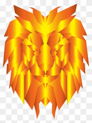 Prismatic Polygonal Lion Face - Portable Network Graphics Clipart