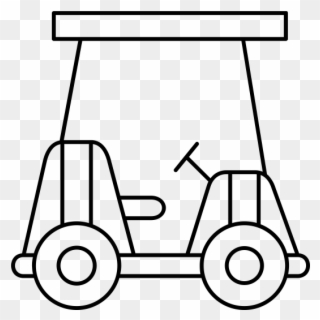 Golf Cart Rubber Stamp - Drawing Clipart