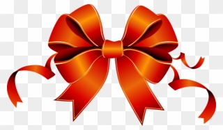 Christmas Ribbon Clipart Embellishment - Christmas Pictures Orange Background - Png Download