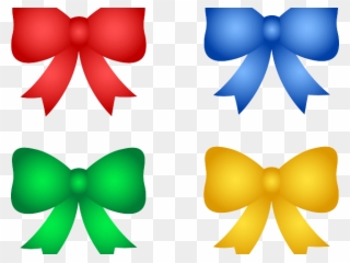 Christmas Ribbon Clipart Birthday - Blue Hair Bow Clipart - Png Download