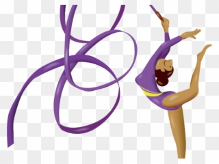 Gymnastics Clipart Purple - Rhythmic Gymnastics Clipart - Png Download