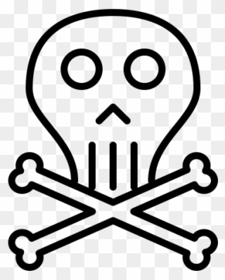 Scull And Bones Rubber Stamp - Danger Sign Png Clipart