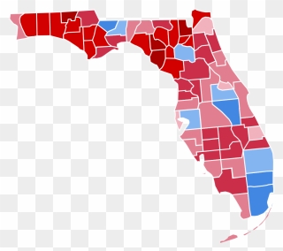 600px-florida Presidential Election Results - Florida 2016 Election Results By County Clipart