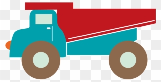 Clip Art Stock Vector Cartoon Dump Truck Flat Truck - Gambar Animasi Dump Truk - Png Download