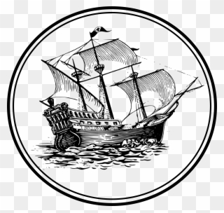 Galleon Black And White Clipart