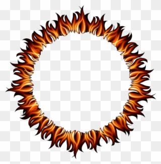 Fire Flames Ring Round Circle Circles Frame Border - Fire Flames Circle Clipart