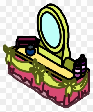 Makeup Clipart Dressing Room Mirror - Club Penguin Dressing Table - Png Download