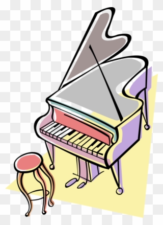 Vector Illustration Of Grand Piano Keyboard Musical - Musicality Clipart