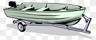 Aluminum Fishing On Trailer Image Illustration Of - Boat On Trailer Clipart - Png Download