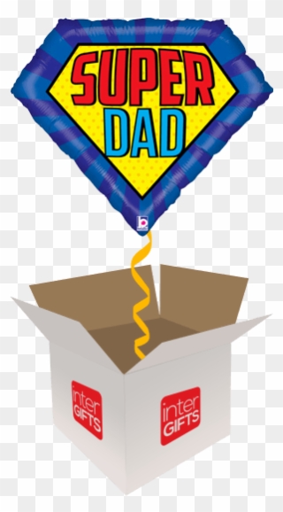 30″ Super Dad Emblem - Happy Birthday Balloons Auntie Clipart