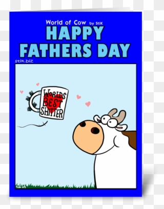 World's Best Sh*tter Father's Day Card Greeting Card - Father Day Card Cow Clipart