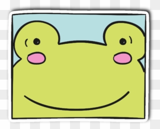Funny Frog Peeking Out Vinyl Die Cut Sticker - Frog Clipart