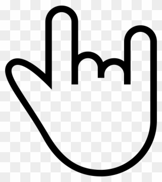 Rock N Roll Gesture Outlined Hand Symbol Comments - Rock N Roll Symbol Clipart