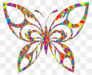 Butterfly Silhouette Drawing - Gold Butterfly No Background Clipart