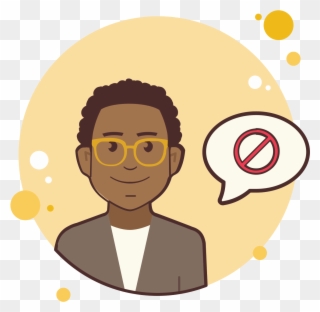 Man In Yellow Glasses Stop Sign Icon - Man Clipart