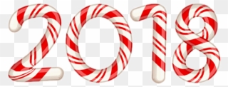 December Clipart Candy Cane - 2018 In Candy Canes - Png Download