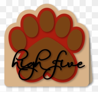 Bear Paw High Five Card - Circle Clipart