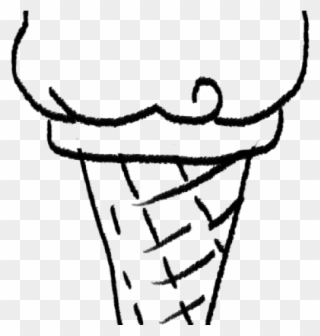 Drawn Waffle Cone Traceable - Drawing Ice Cream Sketch Clipart