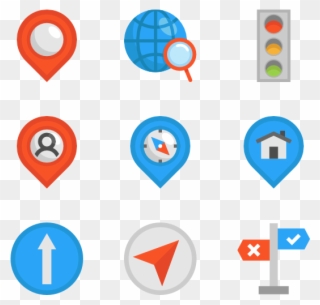 Vector Syntax Colorful - Map Navigation Icon Vector Clipart