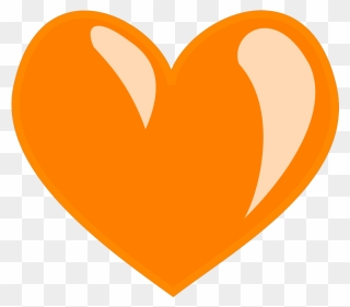 Orange Heart Cartoon Clipart