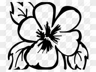 Pansy Clipart Outline - Clip Art - Png Download