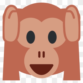 Monkey Covering Ears - Emojis De Twitter Mono Clipart
