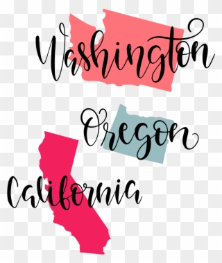 Washington Oregon California Image - Free Svg Files California Clipart