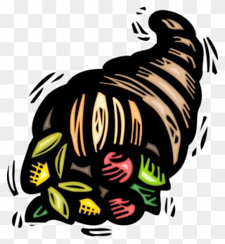 Vector Illustration Of Cornucopia Horn Of Plenty With - Ukulele Thanksgiving Clipart