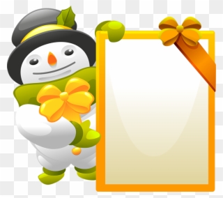 Parchemins - Page - Snowman Clipart With Blank Sign - Png Download