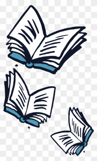Flying Books Off Center - Flying Book Png Clipart