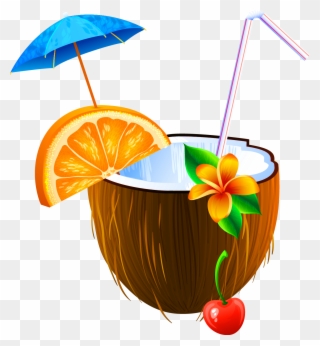Coconut Clipart Beach Drink - Coconut Juice Clipart Png Transparent Png