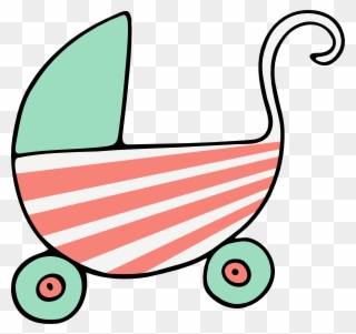 Mint Stroller Clip Art - Girl Baby Stroller Greeting Cards - Png Download