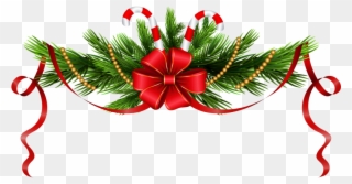 Christmas Pine Branches Decoration Png - Transparent Christmas Decor Png Clipart